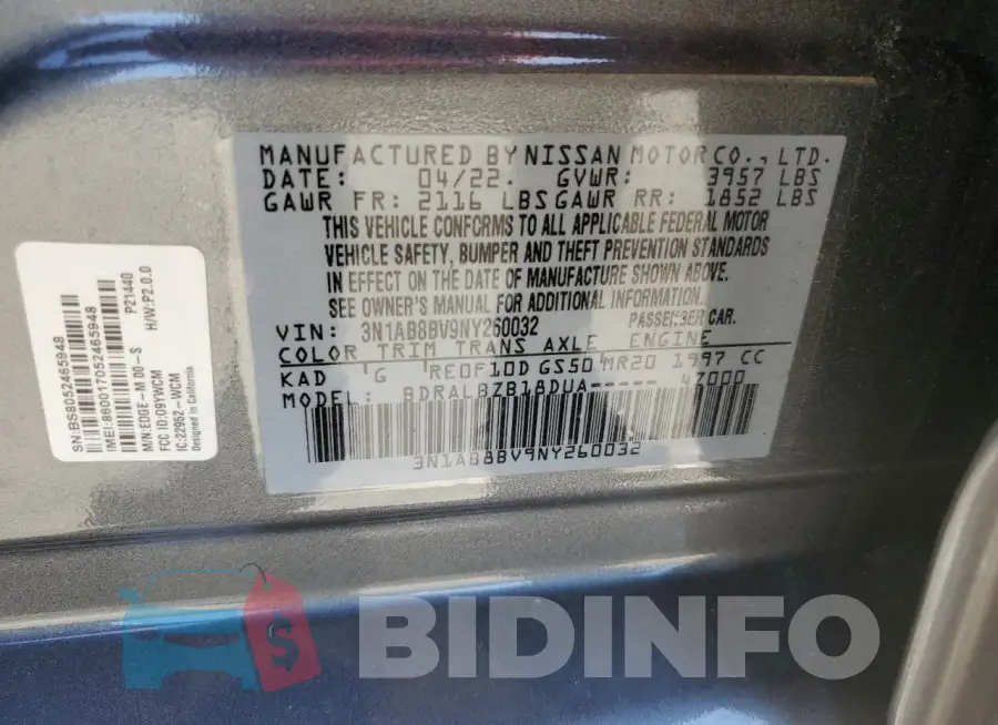 3N1AB8BV9NY260032 Photo# 12