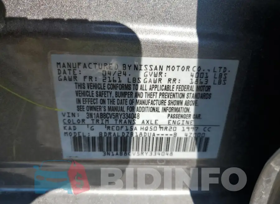 3N1AB8CV5RY334048 Photo# 12