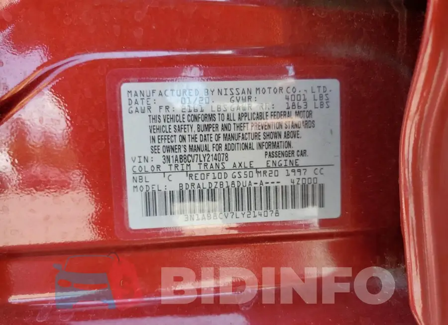 3N1AB8CV7LY214078 Photo# 13
