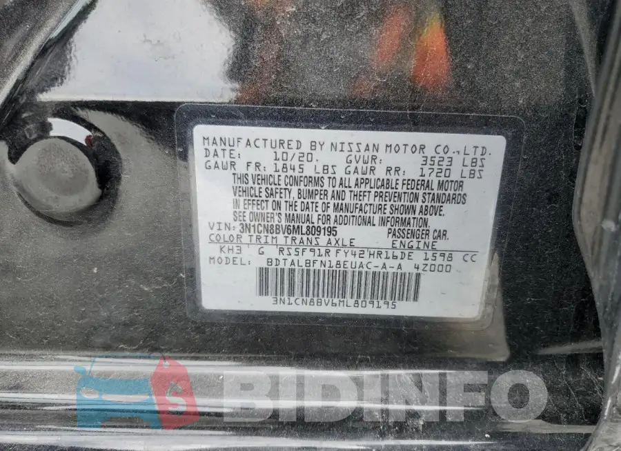 3N1CN8BV6ML809195 Photo# 12