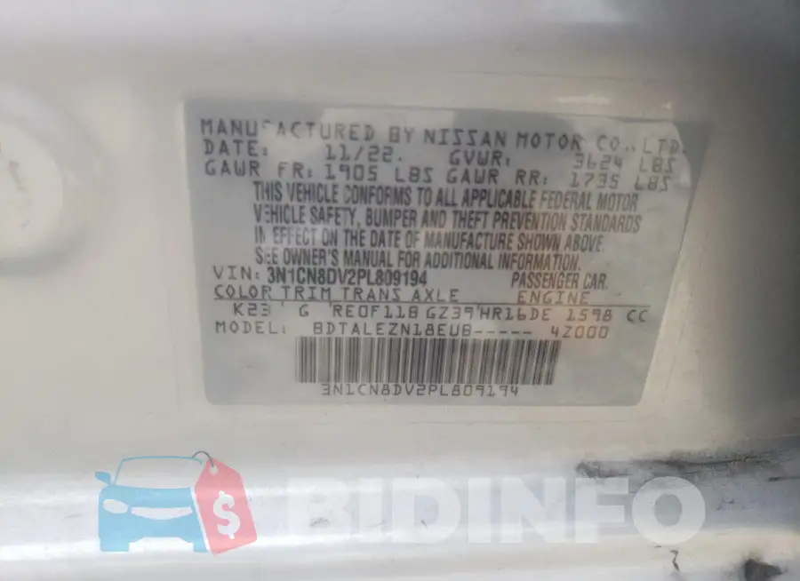 3N1CN8DV2PL809194 Photo# 12