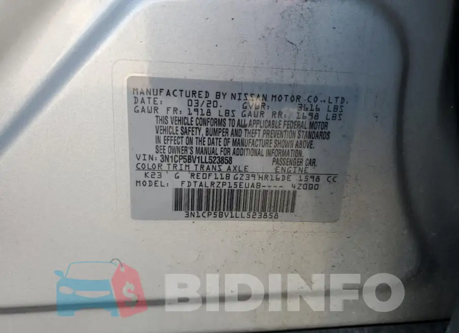 3N1CP5BV1LL523858 Photo# 13