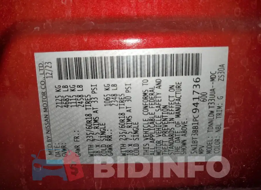 5N1BT3BB1PC941736 Photo# 13