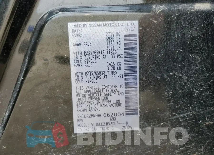 5N1DR2MM9HC662004 Photo# 13