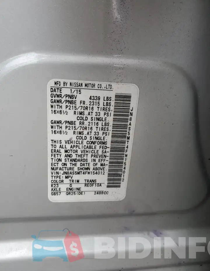 JN8AS5MT4FW154012 Photo# 12