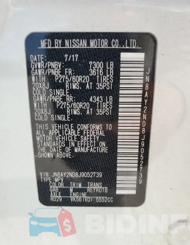JN8AY2ND8J9052739 Photo# 13