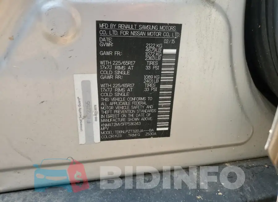 KNMAT2MV5FP536343 Photo# 12
