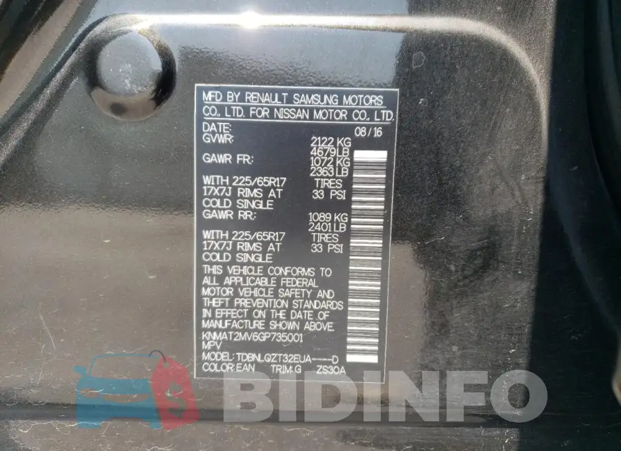 KNMAT2MV6GP735001 Photo# 13