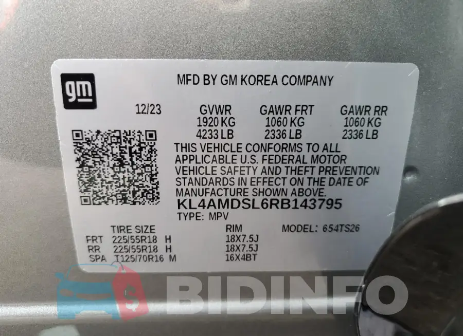 KL4AMDSL6RB143795 Photo# 13