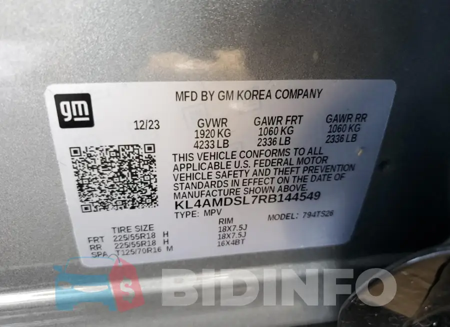 KL4AMDSL7RB144549 Photo# 13