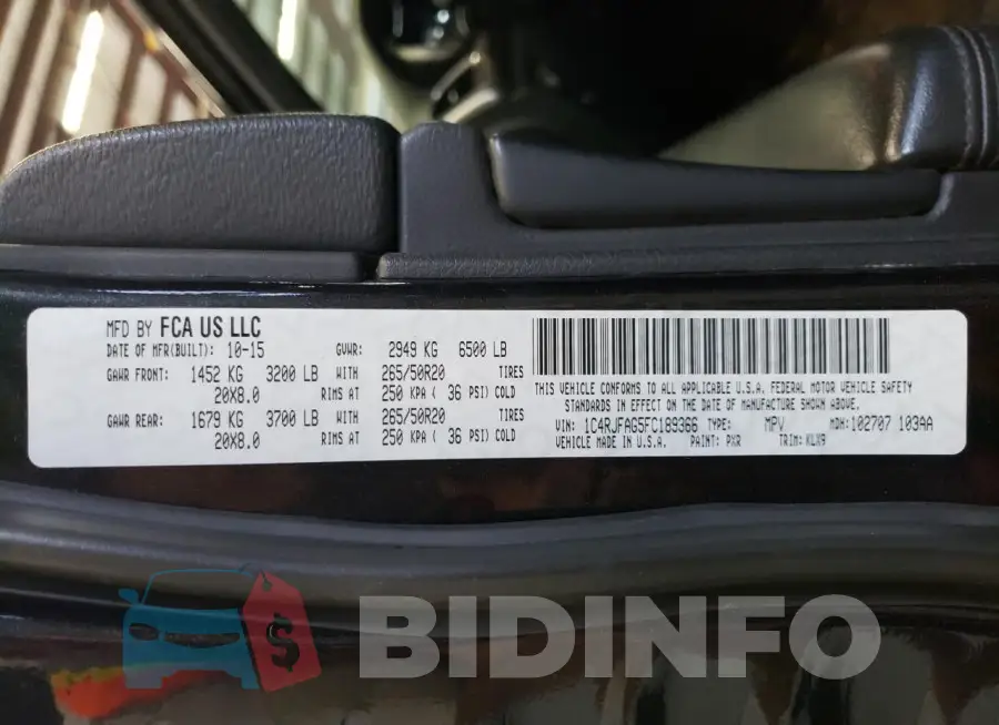 1C4RJFAG5FC189366 Photo# 13