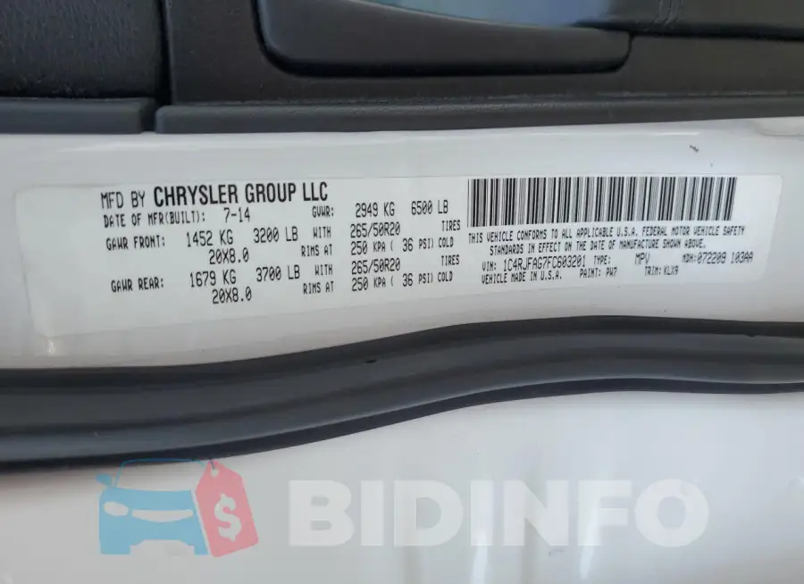 1C4RJFAG7FC603201 Photo# 13