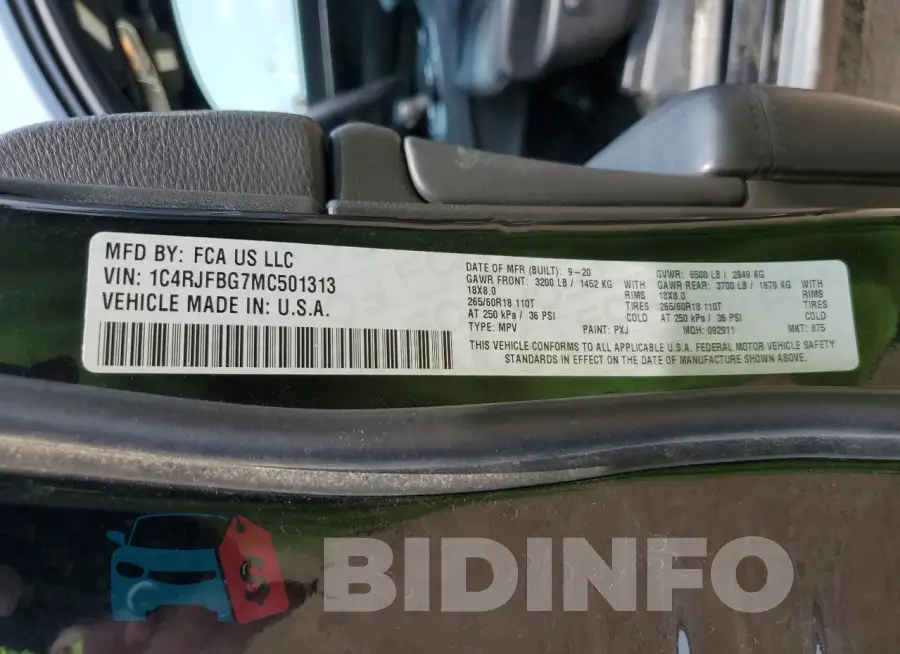 1C4RJFBG7MC501313 Photo# 13