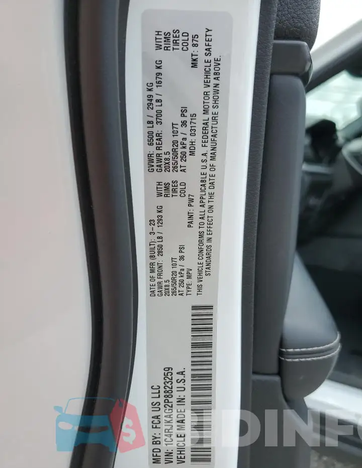 1C4RJKAG2P8823259 Photo# 14