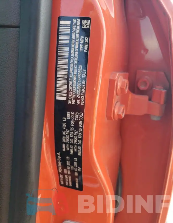 ZACCJBBT1FPB95526 Photo# 12
