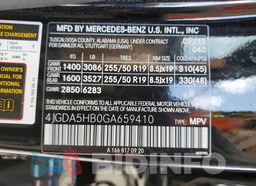 4JGDA5HB0GA659410 Photo# 13