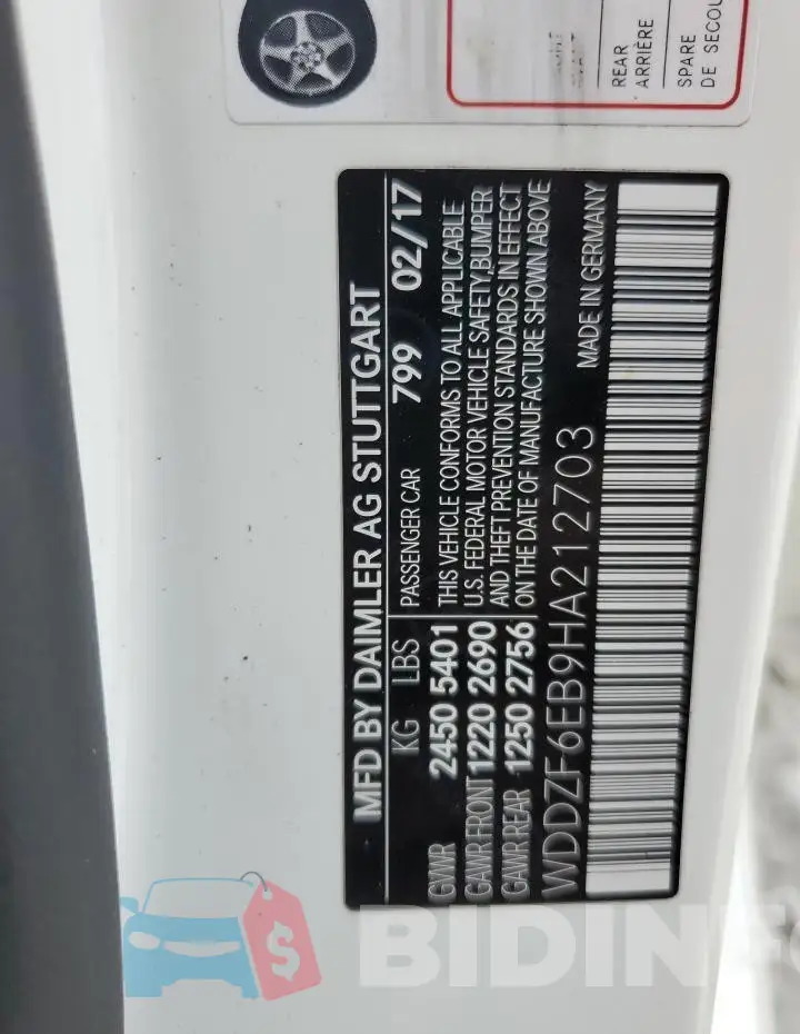 WDDZF6EB9HA212703 Photo# 12