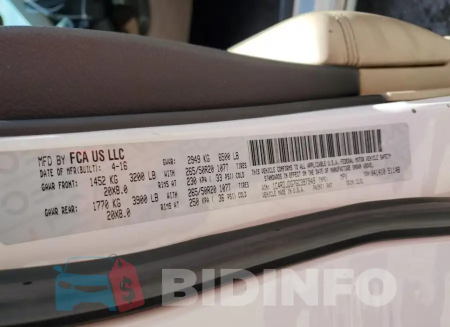 1C4RDJDG7GC397949 Photo# 13