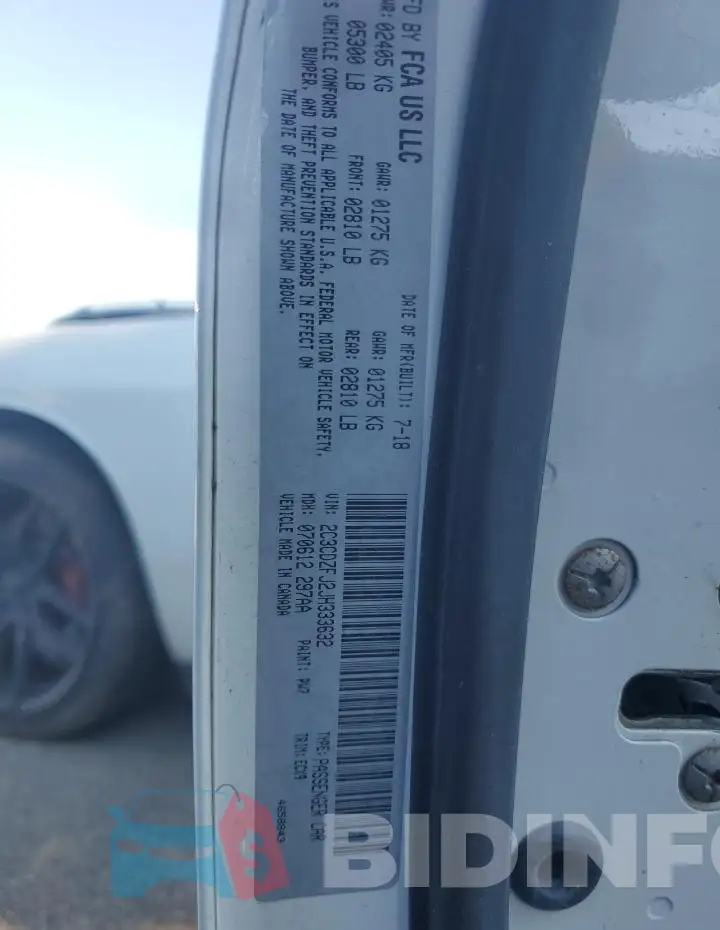 2C3CDZFJ2JH333632 Photo# 12