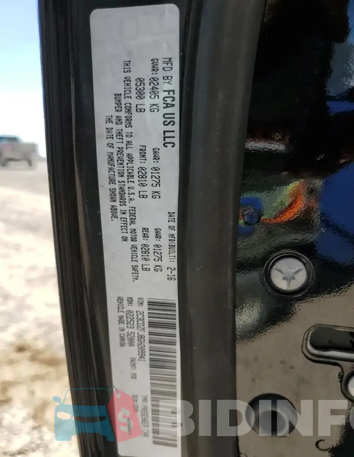 2C3CDZFJ8GH209941 Photo# 12