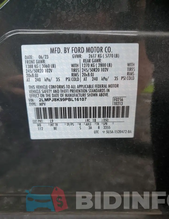 2LMPJ8K99PBL16107 Photo# 13