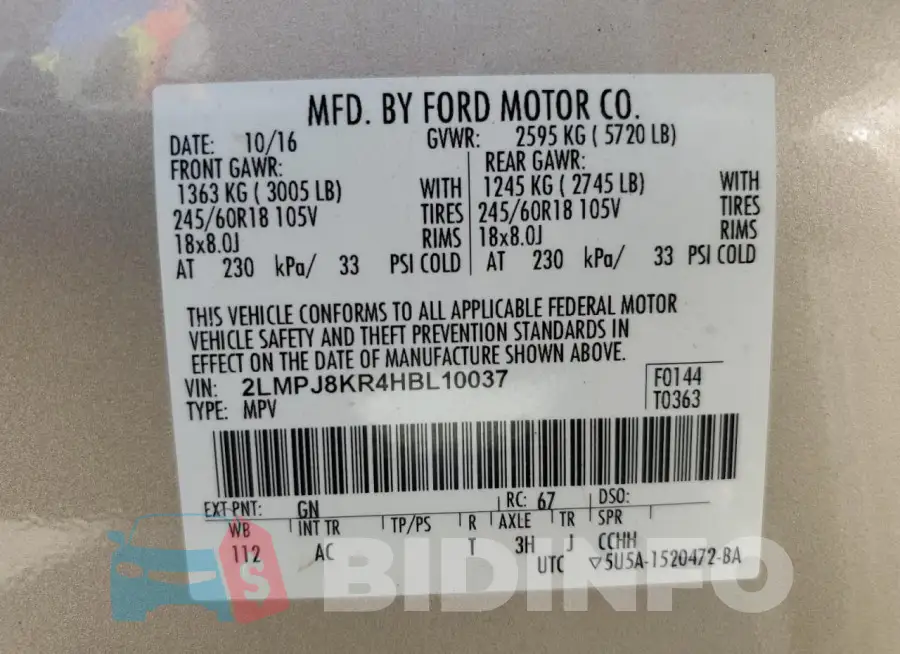 2LMPJ8KR4HBL10037 Photo# 13
