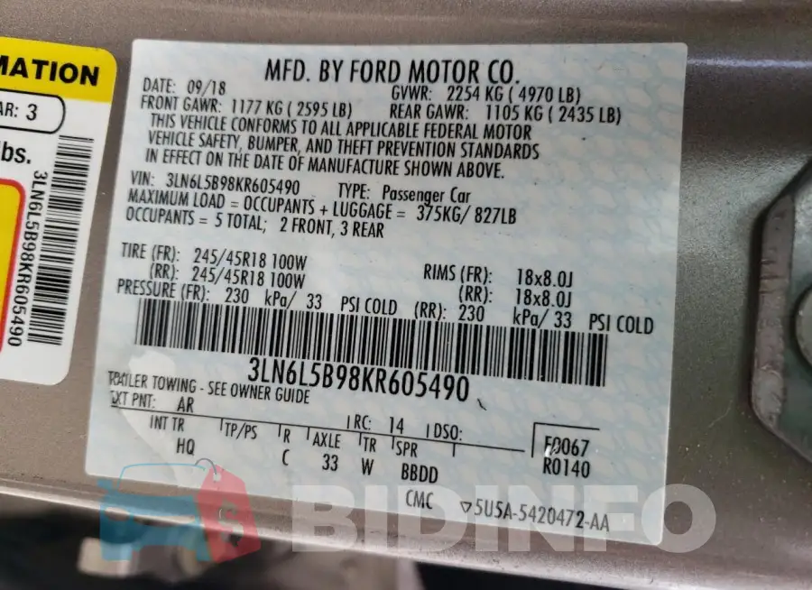 3LN6L5B98KR605490 Photo# 12