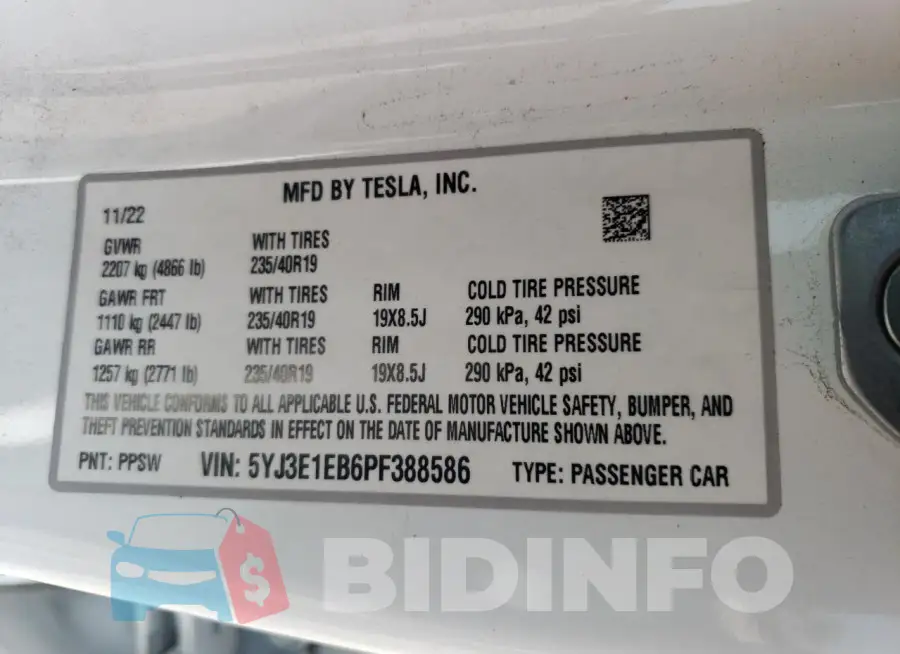 5YJ3E1EB6PF388586 Photo# 12