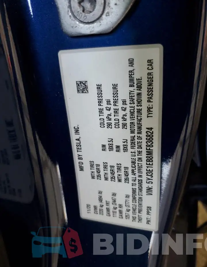 5YJ3E1EB8MF836824 Photo# 13