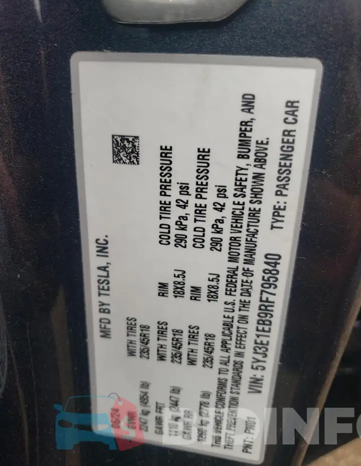 5YJ3E1EB9RF795840 Photo# 13