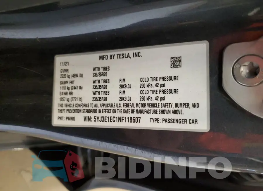 5YJ3E1EC1NF118607 Photo# 12