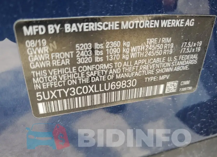 5UXTY3C0XLLU69830 Photo# 13