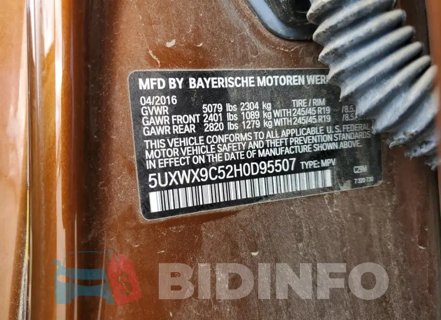 5UXWX9C52H0D95507 Photo# 13