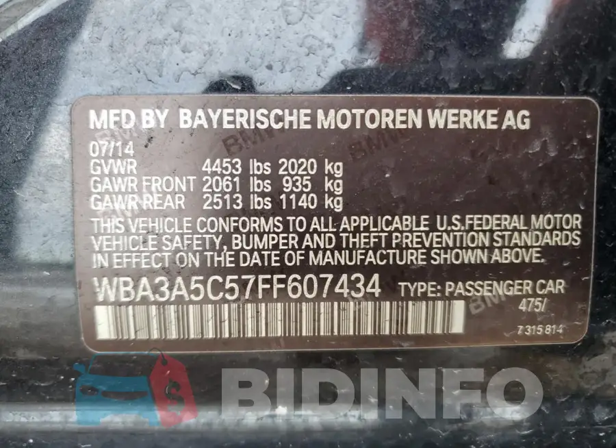 WBA3A5C57FF607434 Photo# 12