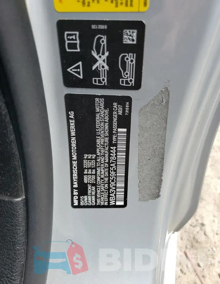 WBA3V9C59F5A78444 Photo# 12