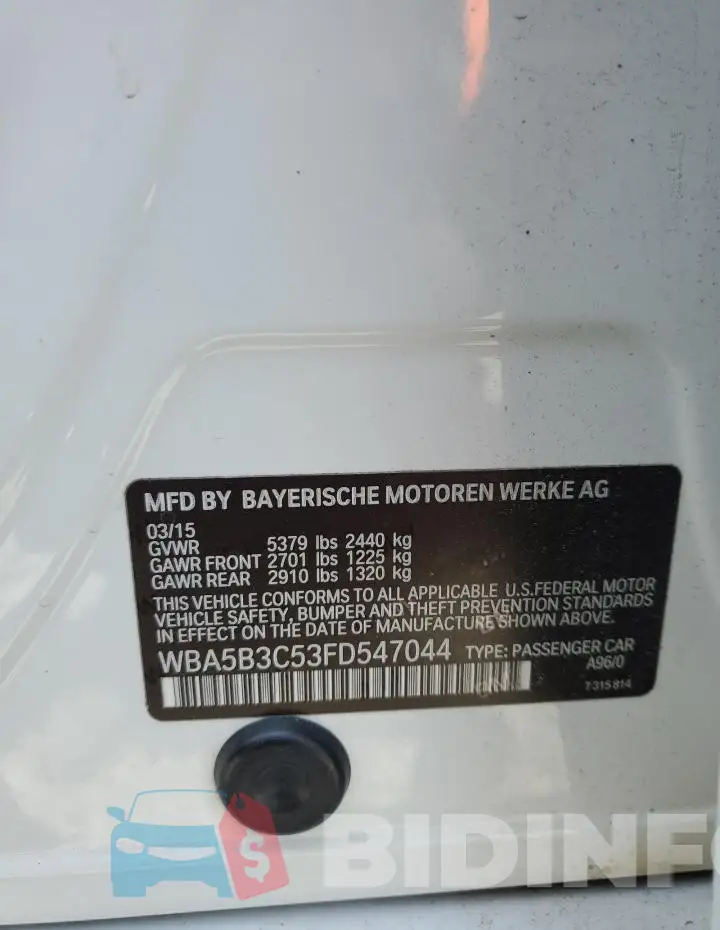 WBA5B3C53FD547044 Photo# 12