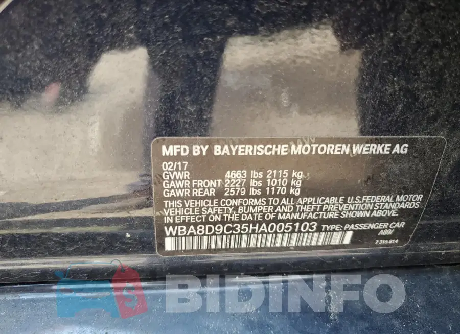 WBA8D9C35HA005103 Photo# 12