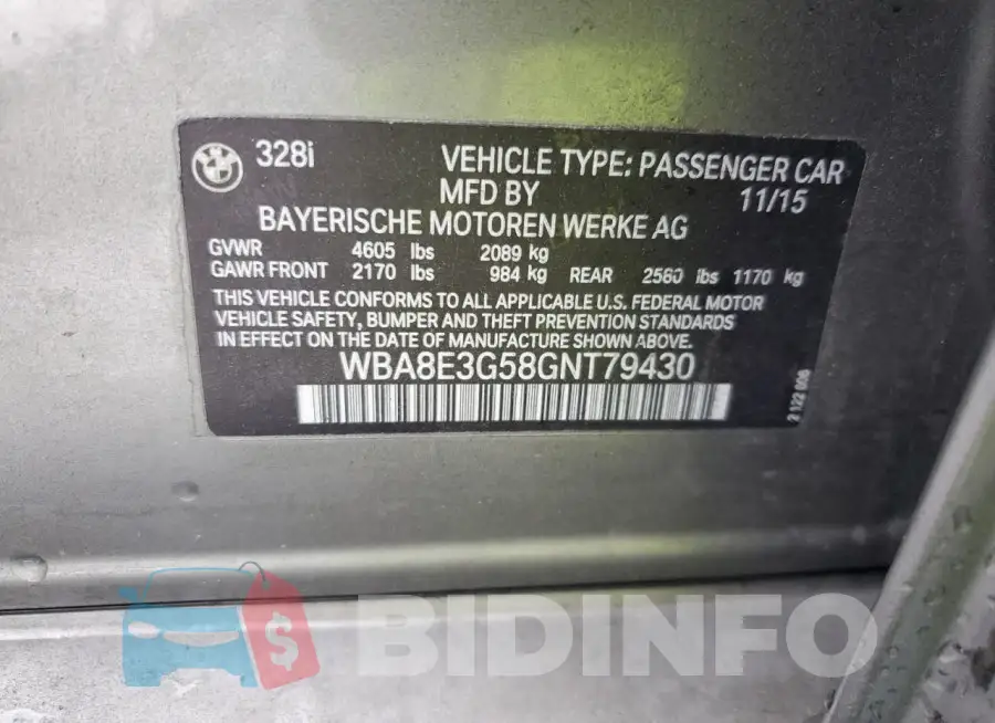 WBA8E3G58GNT79430 Photo# 12