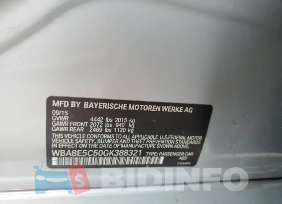 WBA8E5C50GK388321 Photo# 12