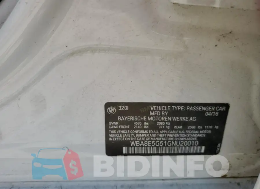WBA8E5G51GNU20010 Photo# 12