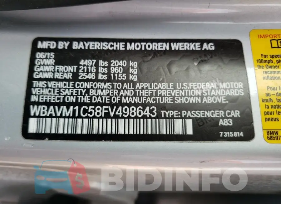 WBAVM1C58FV498643 Photo# 12
