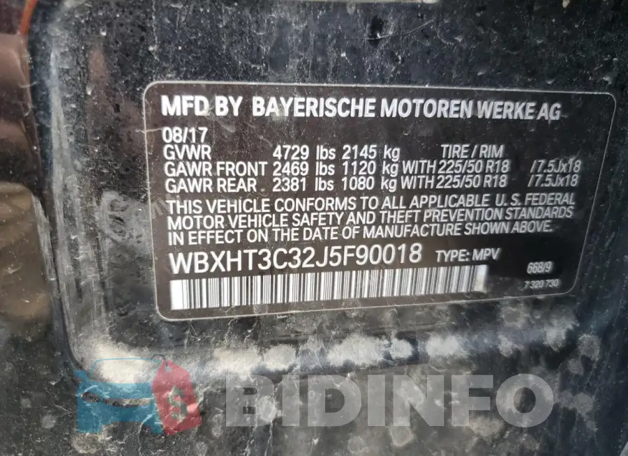 WBXHT3C32J5F90018 Photo# 13