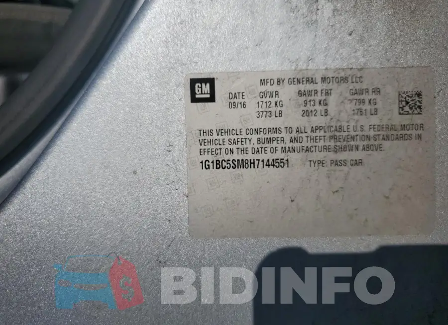 1G1BC5SM8H7144551 Photo# 12