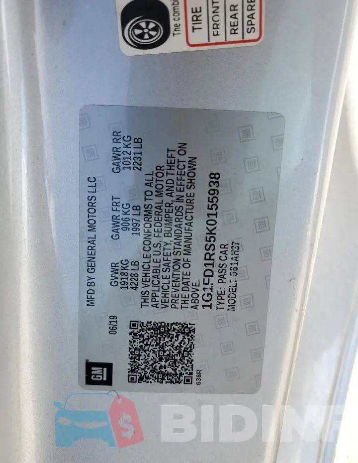 1G1FD1RS5K0155938 Photo# 13