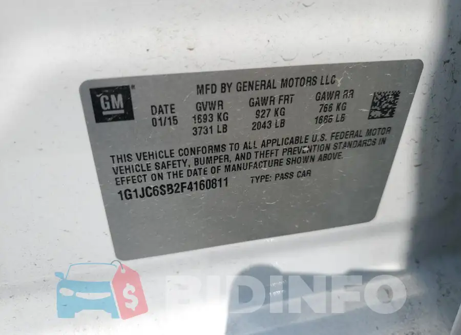 1G1JC6SB2F4160811 Photo# 12