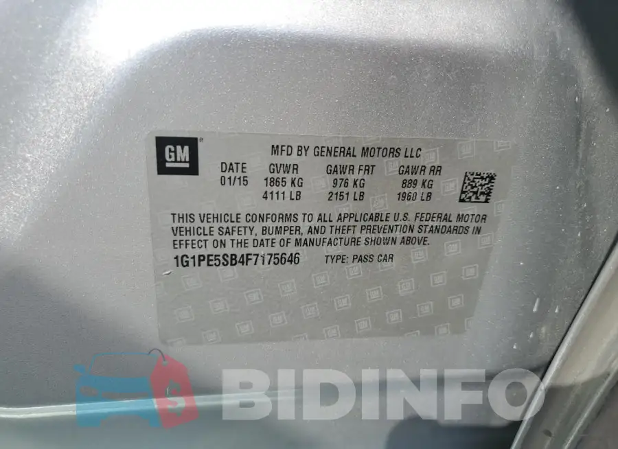 1G1PE5SB4F7175646 Photo# 12