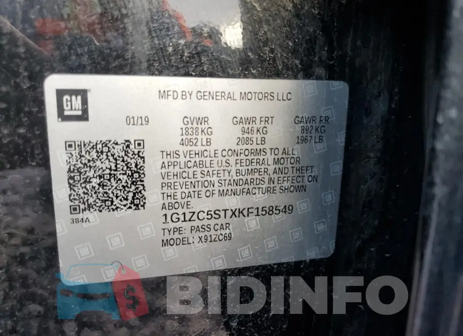 1G1ZC5STXKF158549 Photo# 12