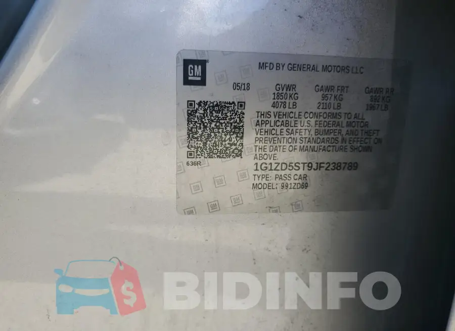 1G1ZD5ST9JF238789 Photo# 12
