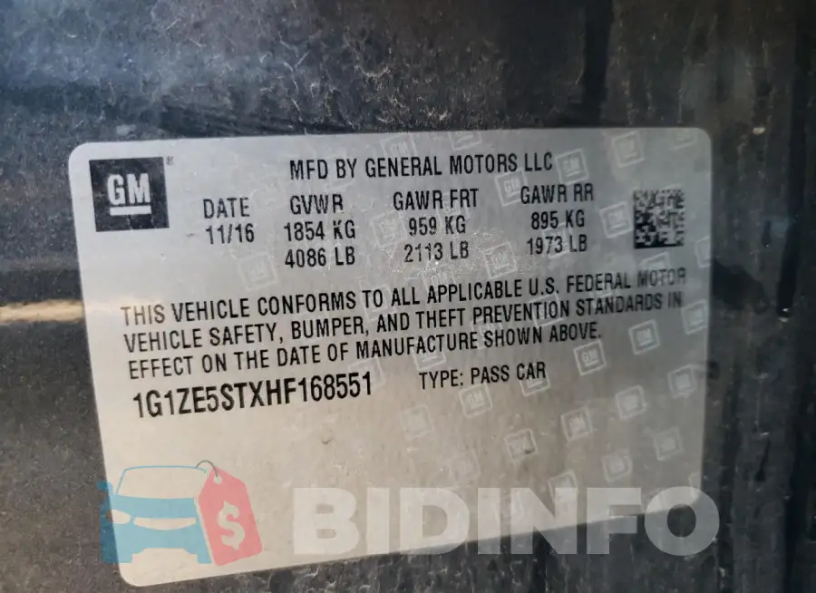1G1ZE5STXHF168551 Photo# 12