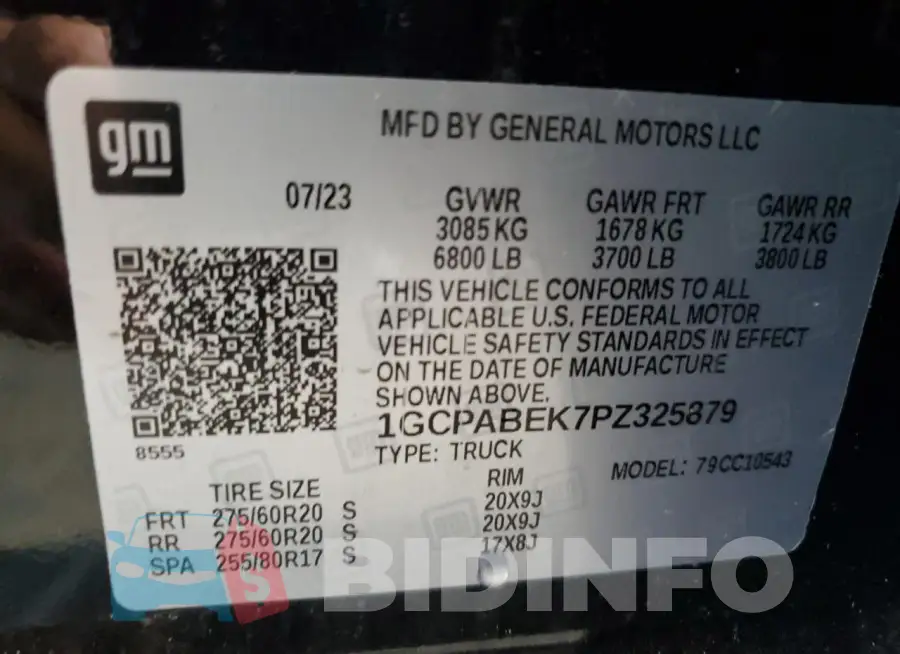 1GCPABEK7PZ325879 Photo# 12